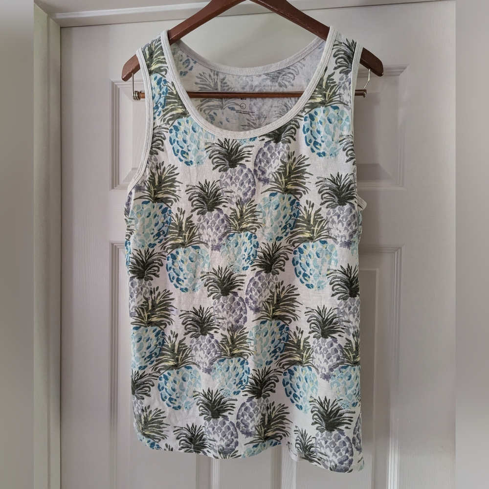 Pineapple Print Goodfellow & Co Large Cotton Tank Top 100% Cotton